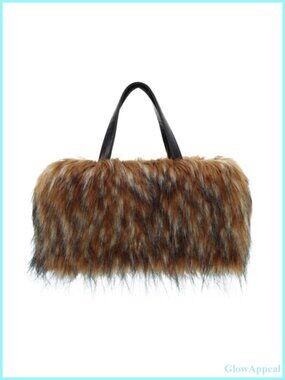 Faux Fur Leather Tote Bag Women Fluffy Plush Winter Handbag Satchel
